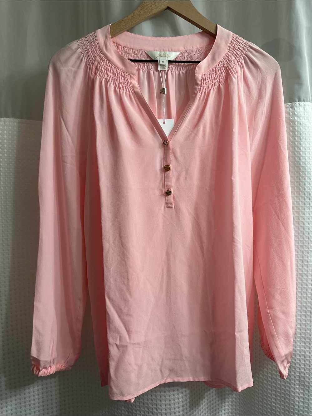 Lilly Pulitzer 100% Silk Elsa Top Blouse Muse Pink Flowy Resort wear Preppy